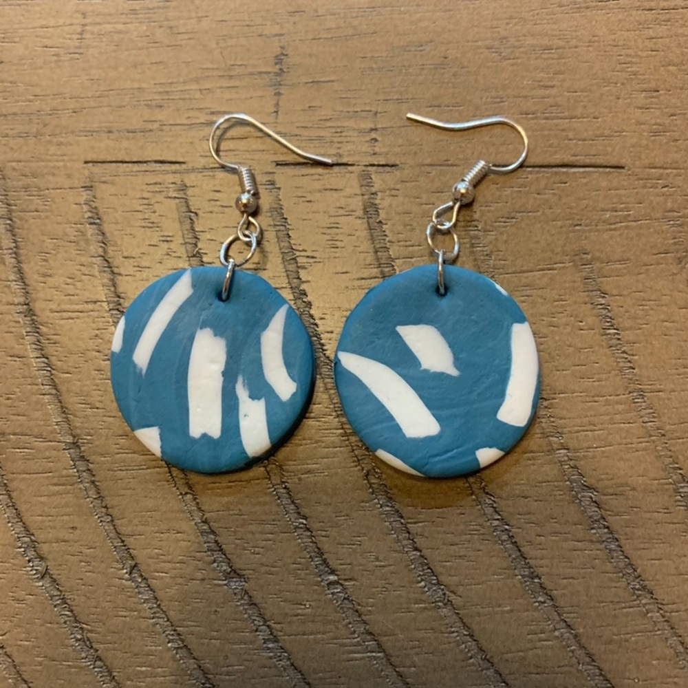 Blue clay earrings
